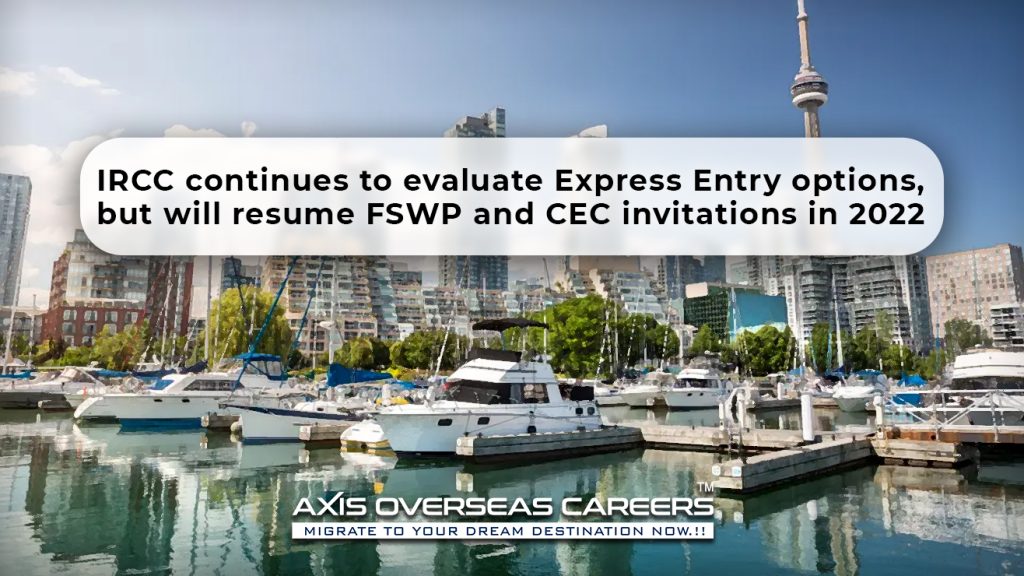 IRCC continues to evaluate Express Entry options, but will resume FSWP and CEC invitations in 2022