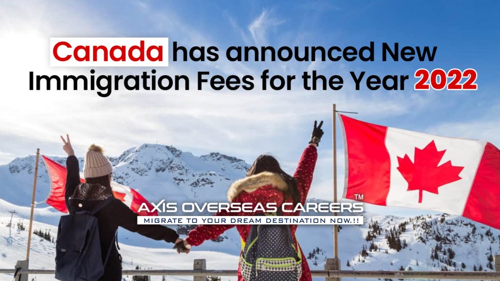 Canada has announced new immigration fees for the year 2022.